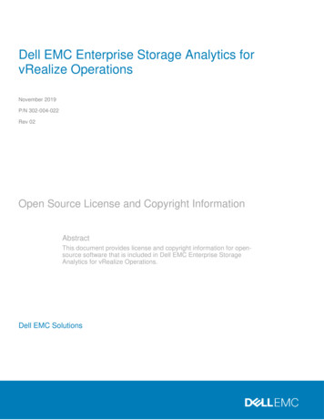 Dell EMC Enterprise Storage Analytics For VRealize Operations