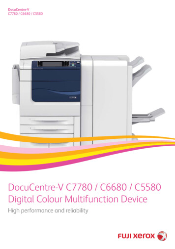 DocuCentre-V C7780 / C6680 / C5580 Digital Colour .