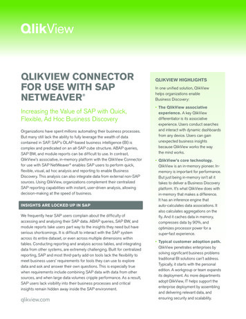 QLIKVIEW CONNECTOR FOR USE WITH SAP