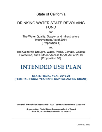 INTENDED USE PLAN - Waterboards.ca.gov