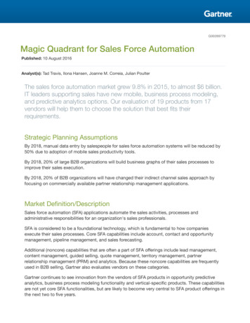Magic Quadrant For Sales Force Automation