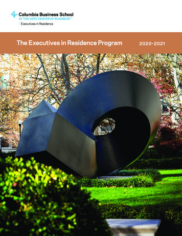 The Executives In Residence Program 2020–2021