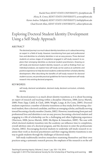 Exploring Doctoral Student Identity Development Using A .