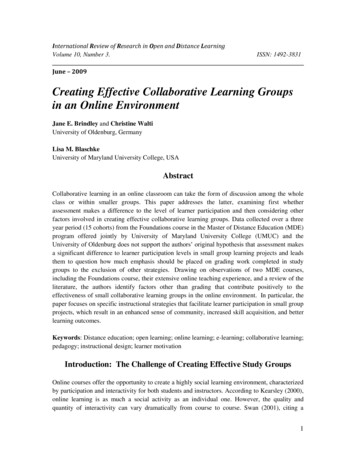 Creating Effective Collaborative Learning Groups In An .