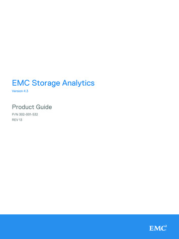 EMC Storage Analytics 4.3 Product Guide - Mojo Systems