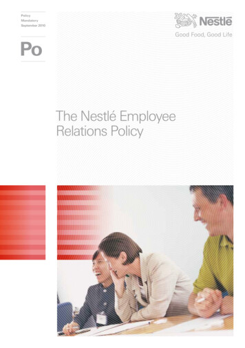 The Nestlé Employee Relations Policy