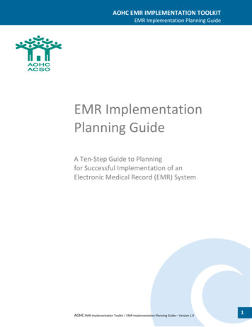 EMR Implementation Planning Guide V 1.0