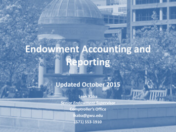 Endowment Accounting And Reporting