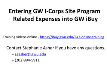 Entering GW I-Corps Site Program Related Expenses Into GW 