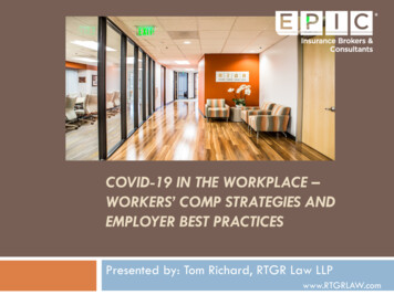COVID-19 IN THE WORKPLACE – WORKERS’ COMP 