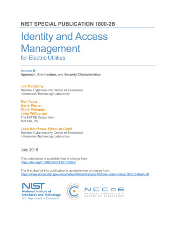 NIST SPECIAL PUBLICATION 1800-2B Identity And Access .