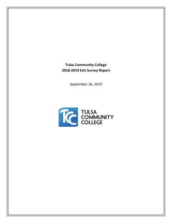 Tulsa Community College 2018-2019 Exit Survey Report