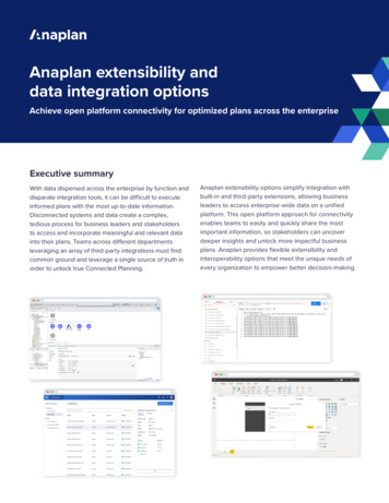 Anaplan Extensibility And Data Integration Options