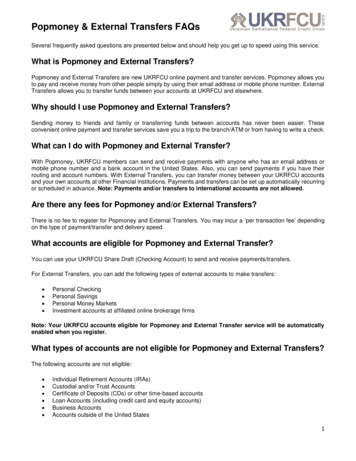 Popmoney & External Transfers FAQs - UKRFCU