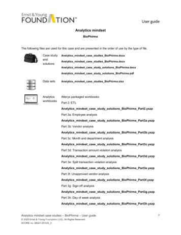 Analytics Mindset BioPhirma User Guide (pdf)