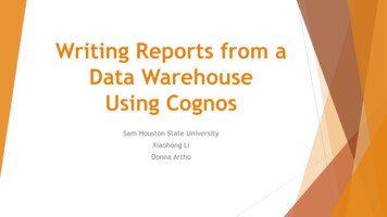 Writing Reports From A Data Warehouse Using Cognos