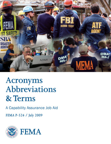 Acronyms Abbreviations &Terms - FEMA