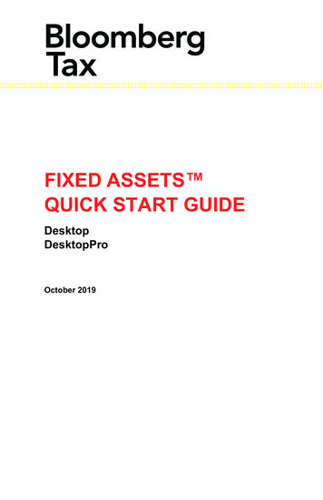 FIXED ASSETS QUICK START GUIDE