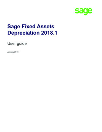 Sage Fixed Assets Depreciation User Guide