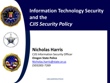 CJIS Security Policy - Oregon