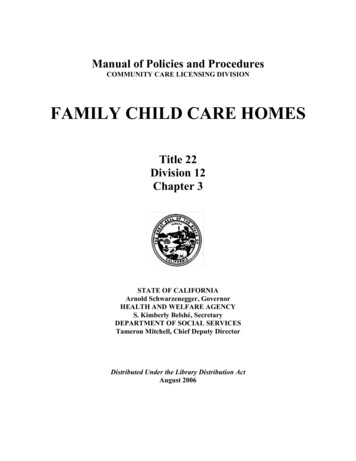 FAMILY CHILD CARE HOMES - Rise.lbcc.edu