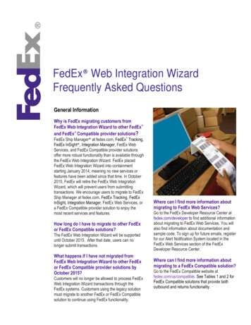 FedEx Web Integration Wizard Frequently Asked Questions