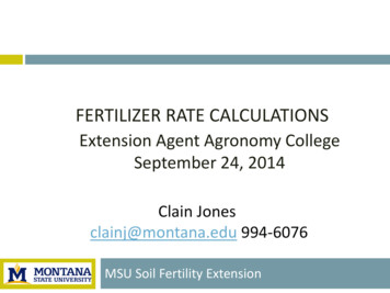 Fertilizer Rate Calculations
