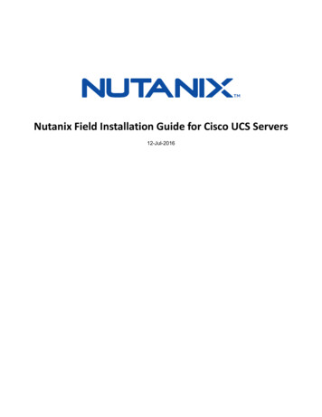 Nutanix Field Installation Guide For Cisco UCS Servers
