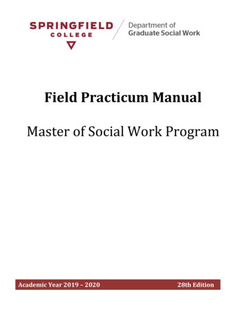 Field Practicum Manual - Springfield College