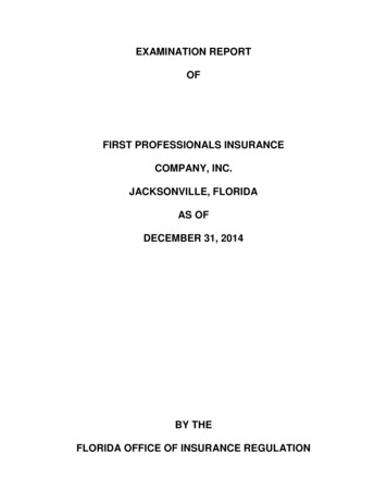 Report On Examination - Office Of Insurance Regulation