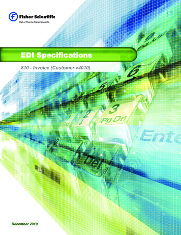 EDI Specifications 810 - Invoice (Customer V4010)