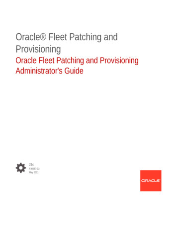 Provisioning Oracle Fleet Patching And