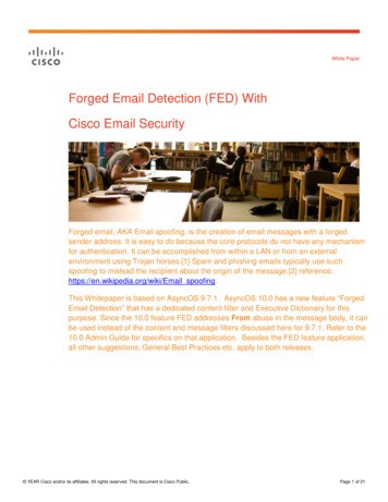Forged Email Detection (FED) With Cisco Email Security