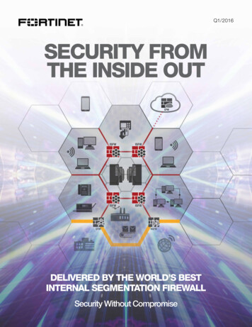 Q1/2016 SECURITY FROM THE INSIDE OUT