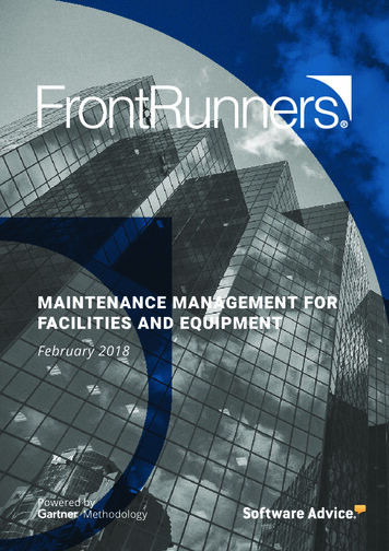 MAINTENANCE MANAGEMENT FOR FACILITIES AND 