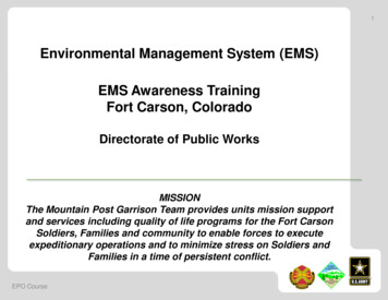 Environmental Management System (EMS) EMS Awareness .