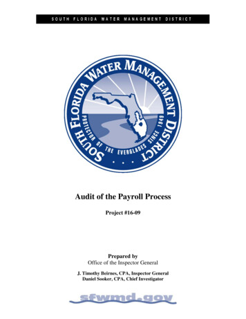 Audit Of The Payroll Process - SFWMD