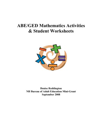 ABE/GED Mathematics Activities & Student Worksheets