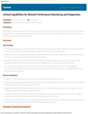 Critical Capabilities For Network Performance Monitoring .