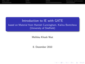 Introduction To IE With GATE - Uni-due.de