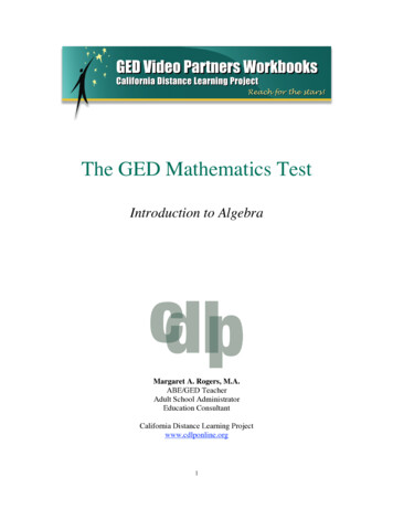The GED Mathematics Test - Online Math Tutorials