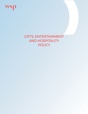 GIFTS, ENTERTAINMENT AND HOSPITALITY POLICY