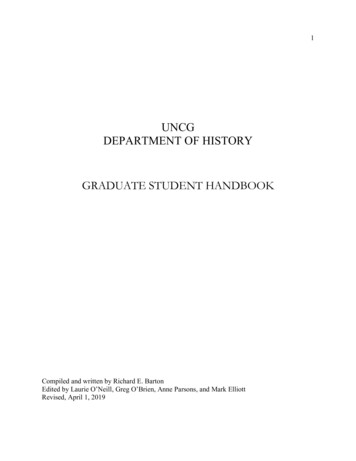 GRADUATE STUDENT HANDBOOK - HIS - UNCG