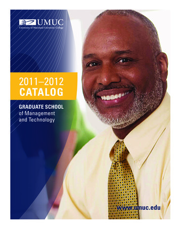 2011–2012 Catalog Graduate School Of Management And 