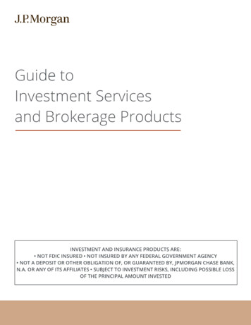 Guide To Investment Services And Brokerage Products