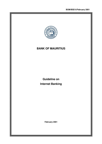 Guideline On Internet Banking - Bank Of Mauritius