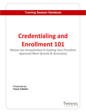 Credentialing And Enrollment 101