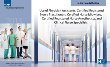 Use Of Physician Assistants, Certified Registered Nurse .