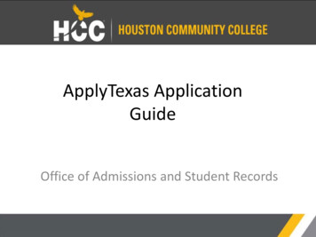 ApplyTexas Application Guide - Harmony Public Schools