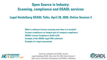 Open Source In Industry: Scanning, Compliance And OSADL .